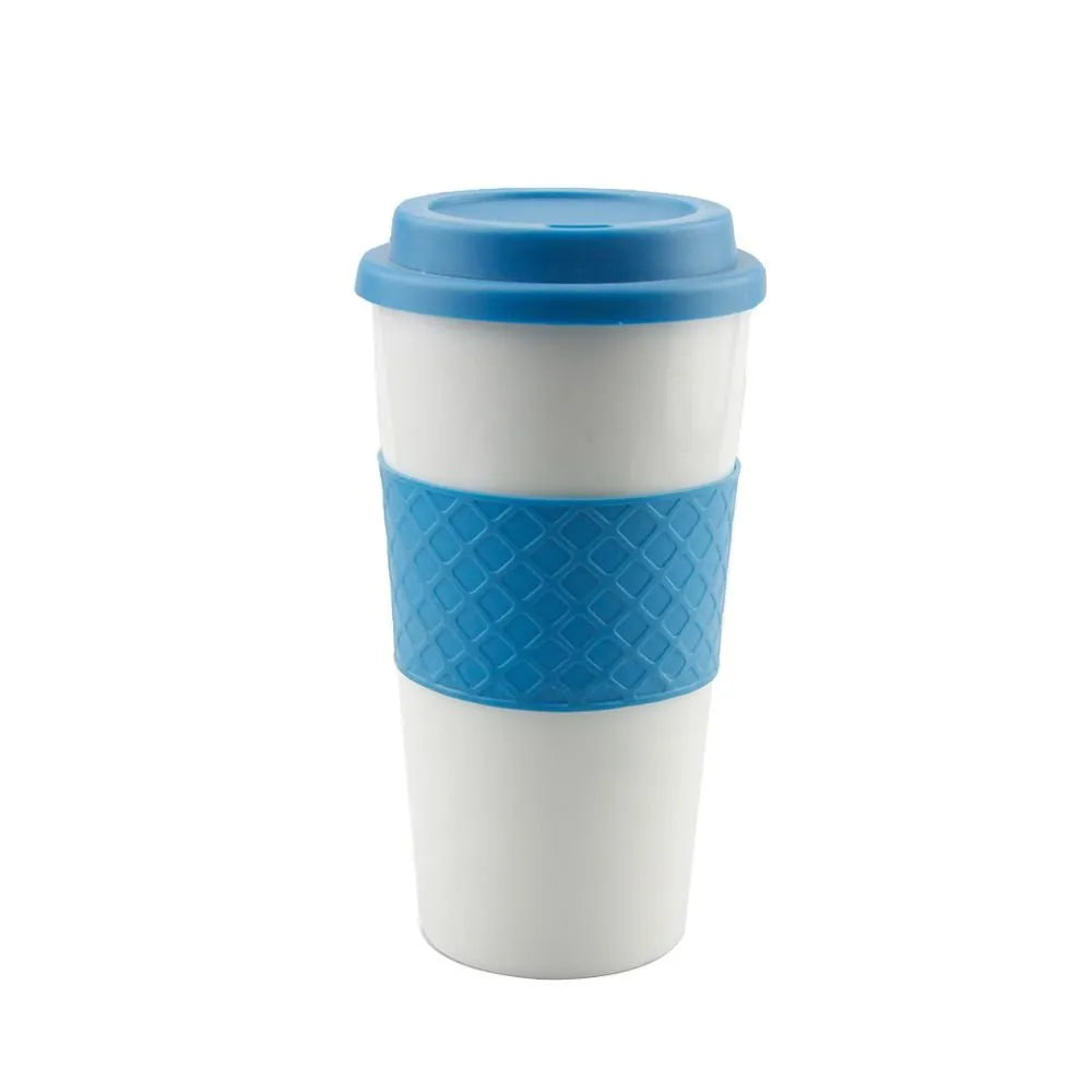 16oz Plastic Reusable Coffee Mug with Lid