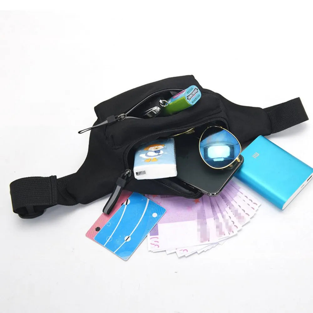 2 Pockets Fanny Packs with Reflective Zipper