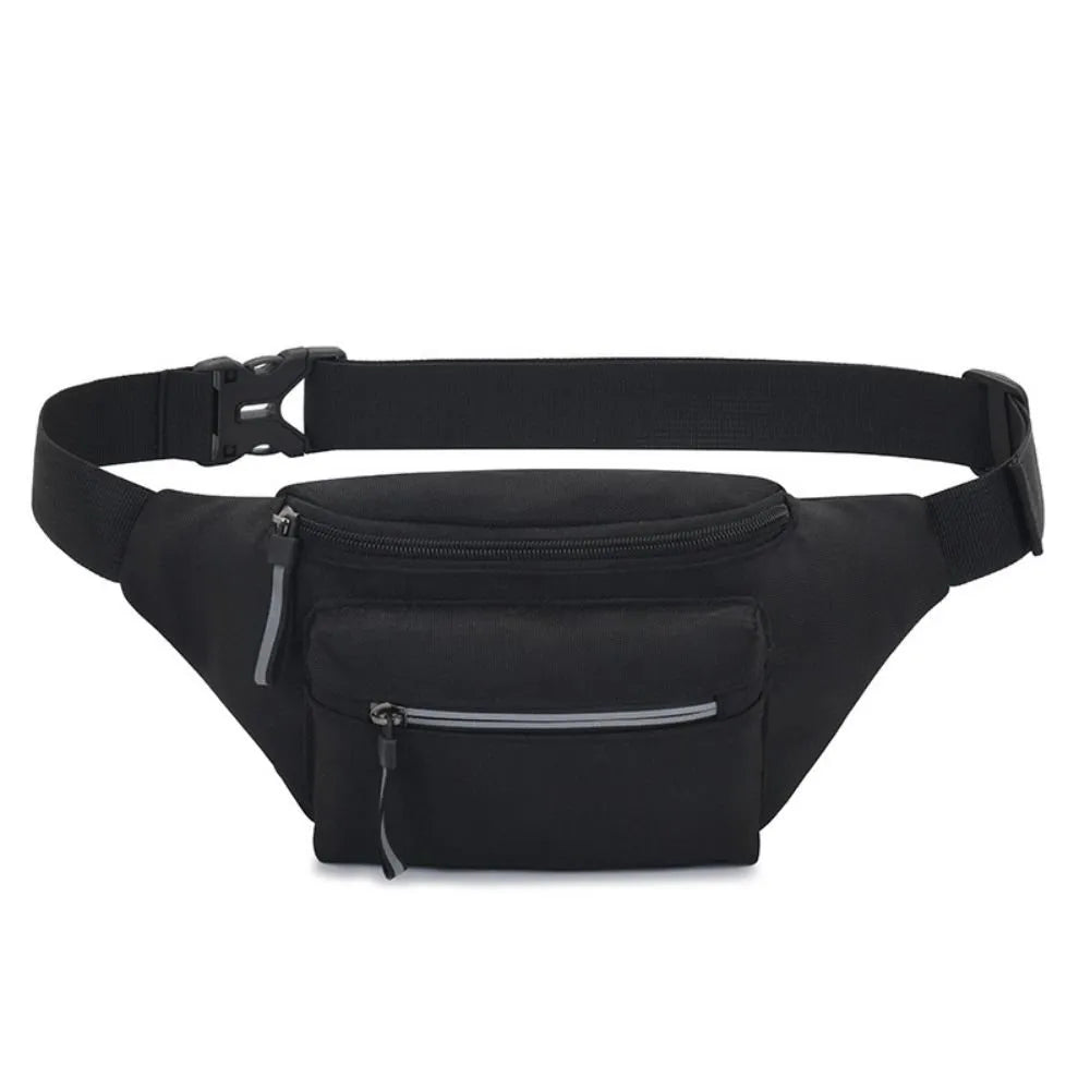 2 Pockets Fanny Packs with Reflective Zipper