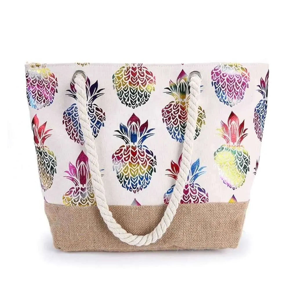 Canvas and Jute Summer Beach Bag