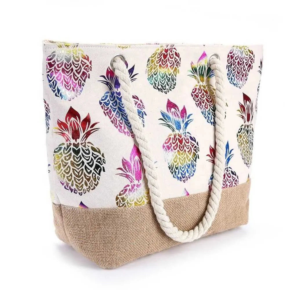 Canvas and Jute Summer Beach Bag