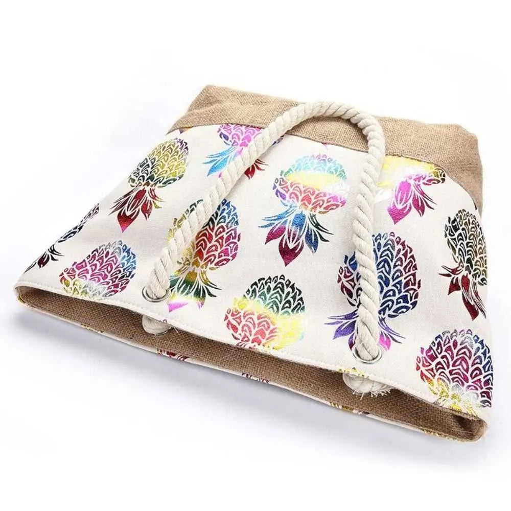 Canvas and Jute Summer Beach Bag