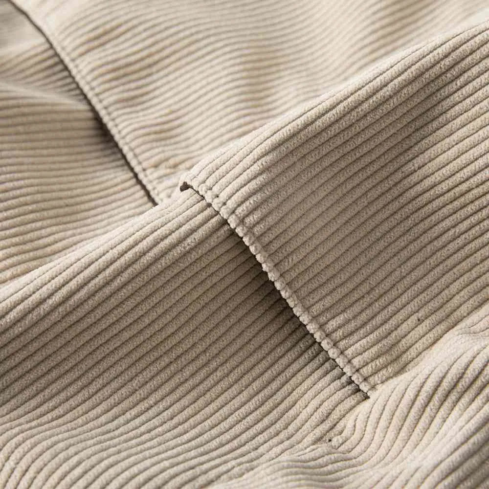 Corduroy Tote Bag with Pocket