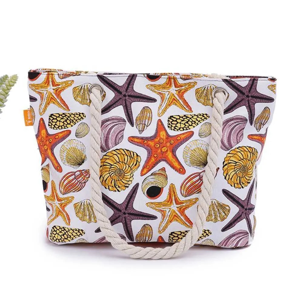 Summer Holiday Portable Zipper Beach Bag