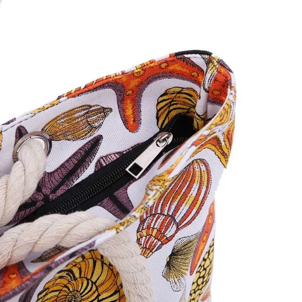 Summer Holiday Portable Zipper Beach Bag