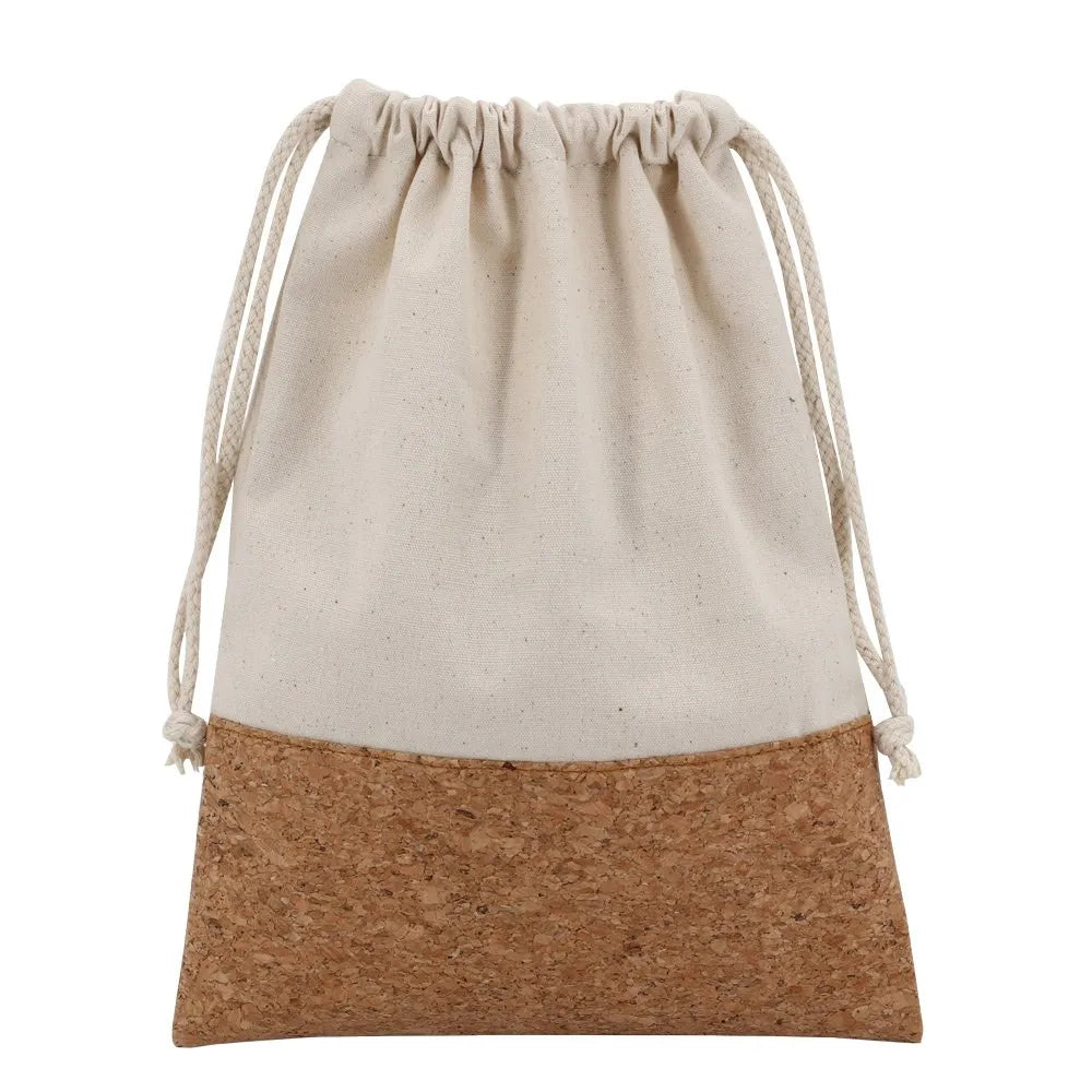 Cotton Drawstring Bags with Cork
