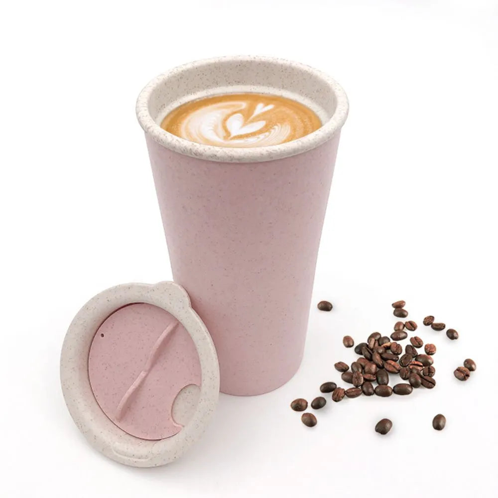 Custom 15oz Eco Friendly Wheat Straw Coffee Cup