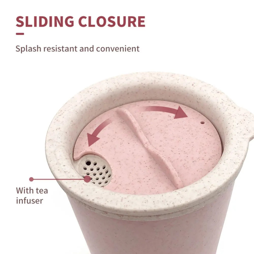 Custom 15oz Eco Friendly Wheat Straw Coffee Cup