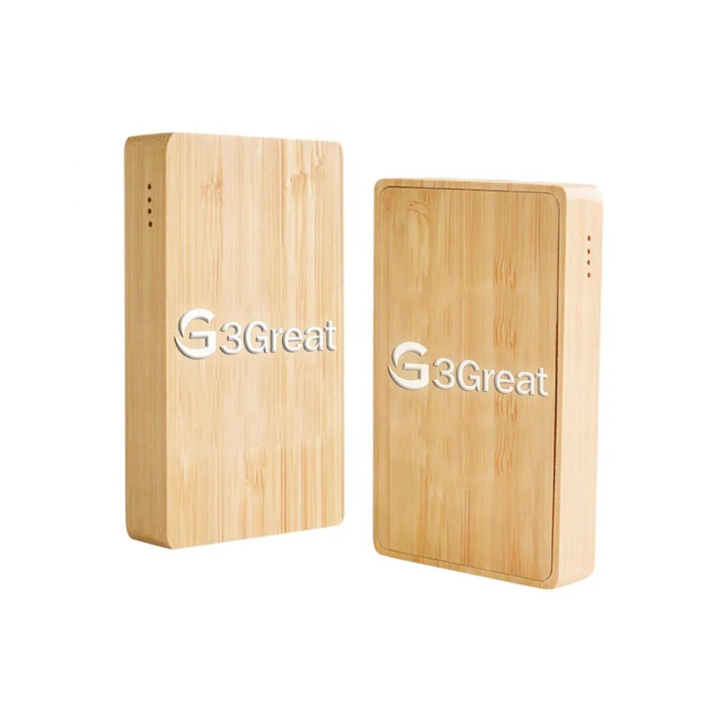 Custom Laser Led Logo Bamboo Power Bank