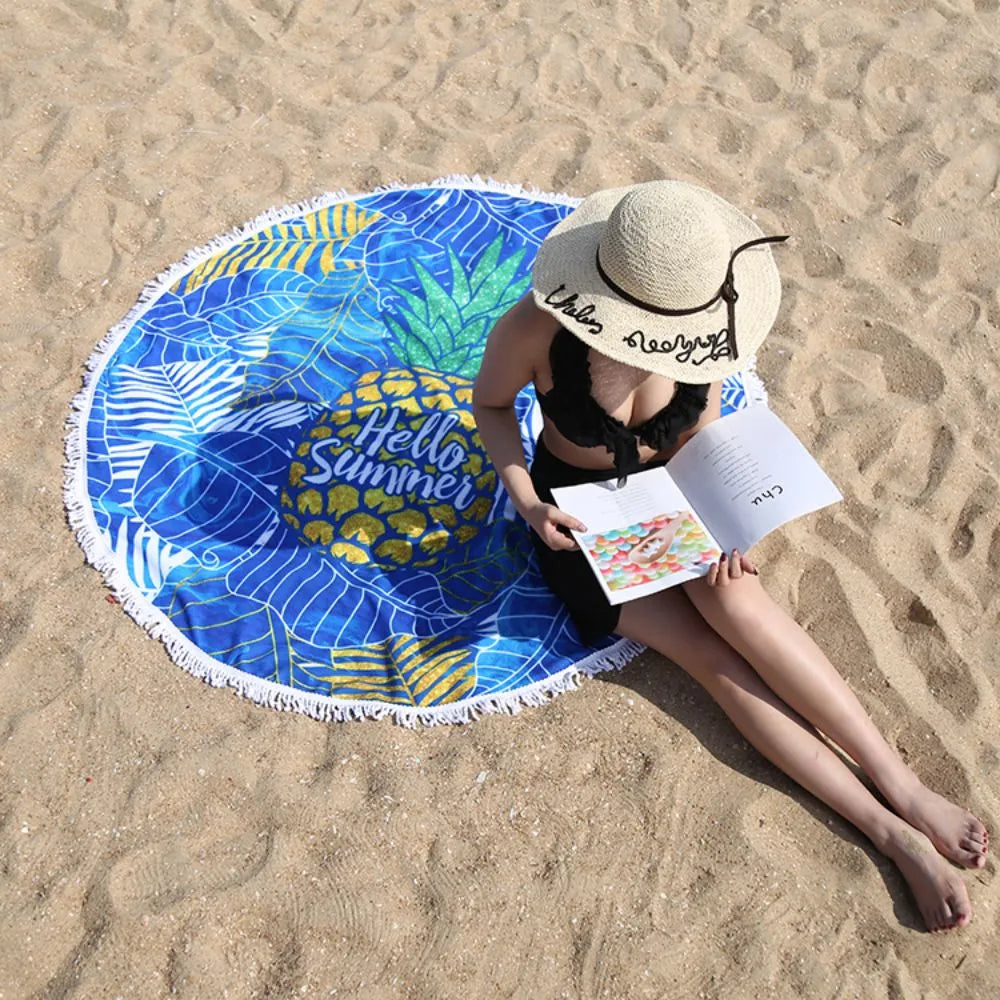 Custom Microfiber Sublimation Round Beach Towel