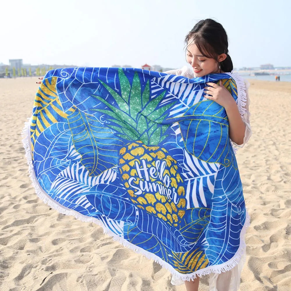 Custom Microfiber Sublimation Round Beach Towel