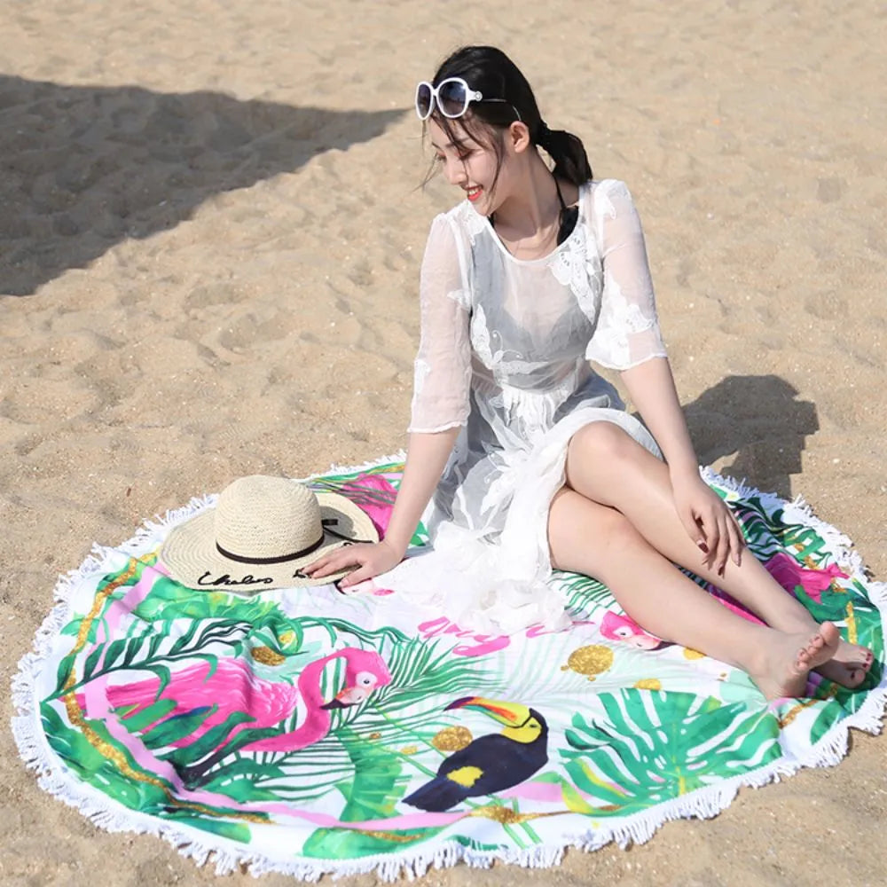 Custom Microfiber Sublimation Round Beach Towel