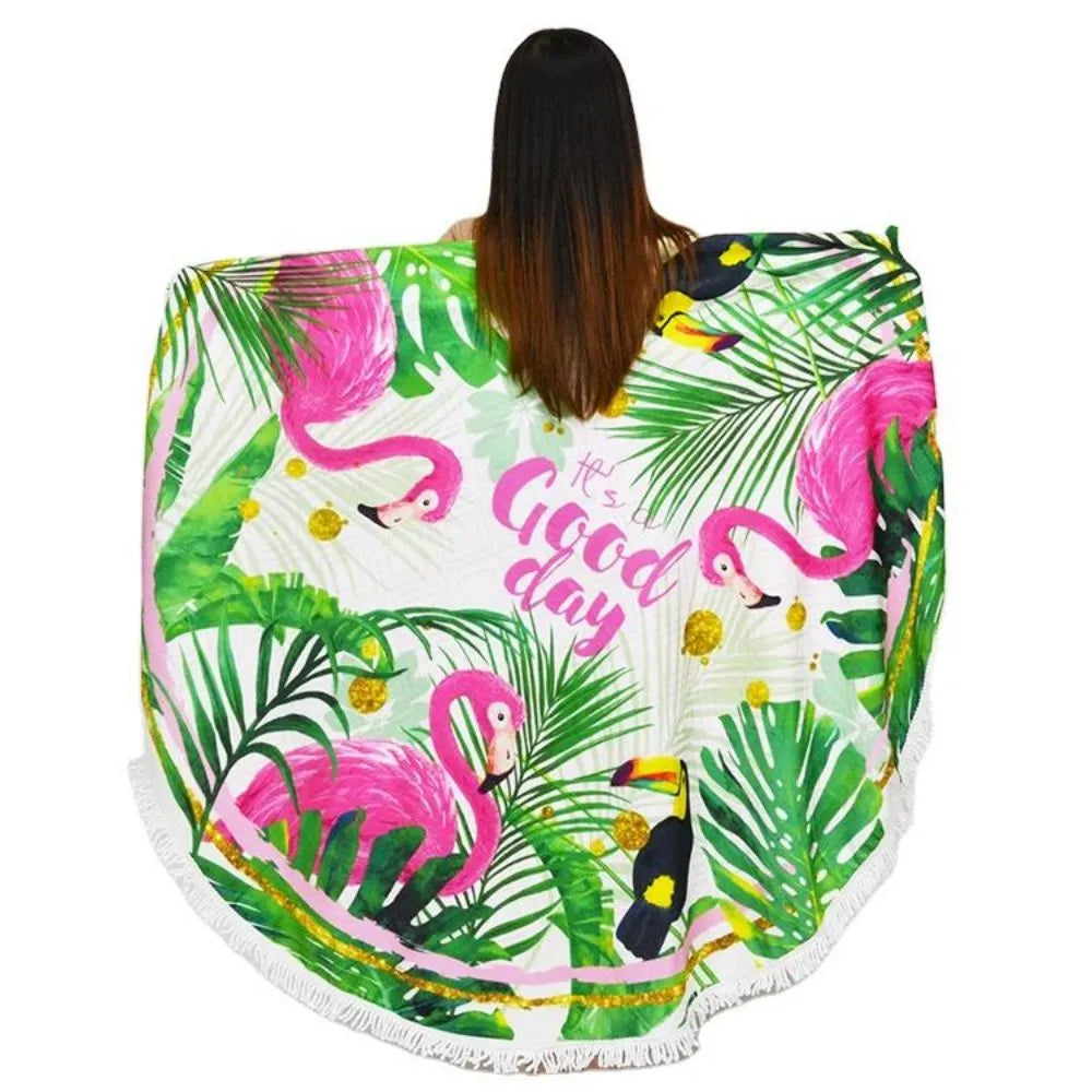 Custom Microfiber Sublimation Round Beach Towel