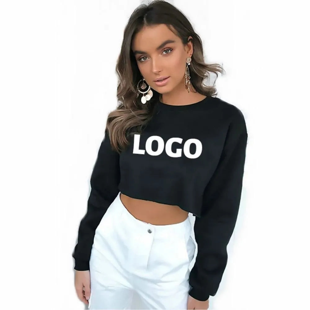 Custom Women’s Long Sleeve T-shirt Crop Tops