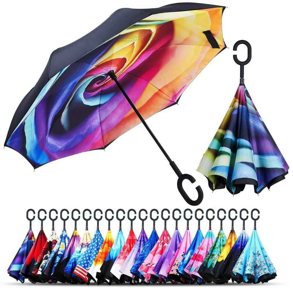 Double Layer Reverse Invert Umbrella