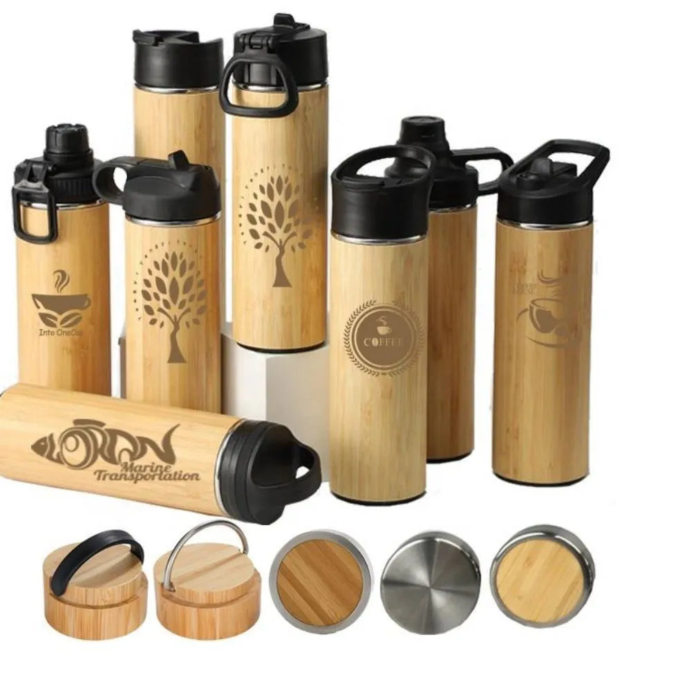 Custom Stainless Steel Bamboo Coffee Mug