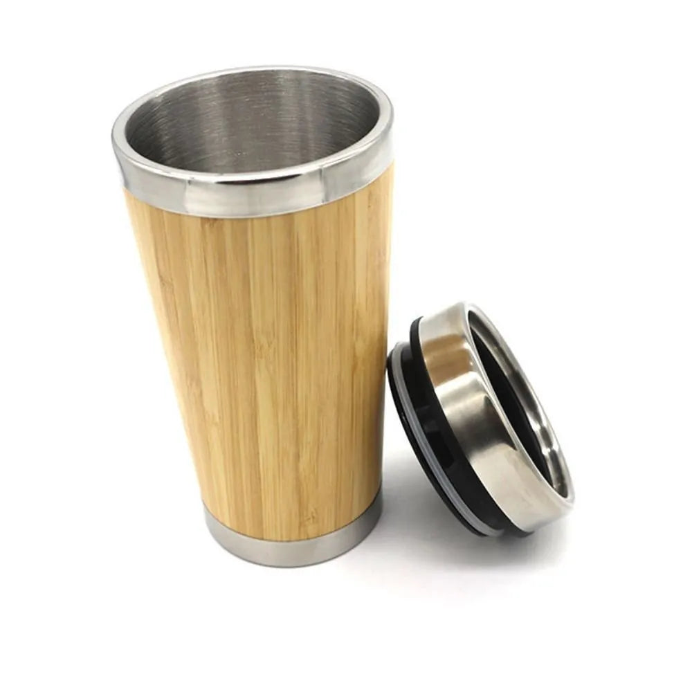 Double Wall Stainless Steel Bamboo Tumbler