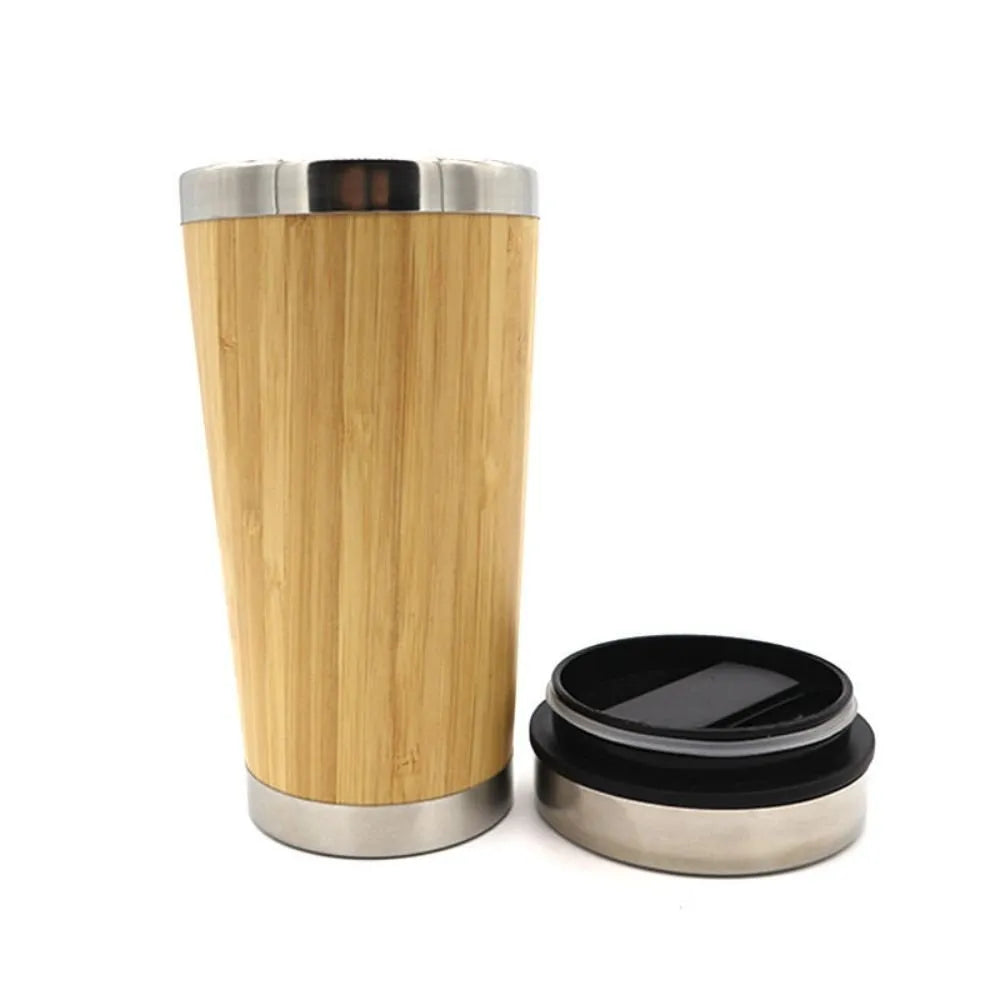 Double Wall Stainless Steel Bamboo Tumbler