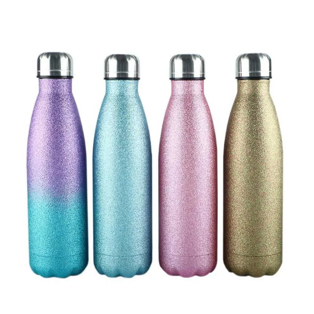 Double Wall Stainless Steel Glitter Sport Water Bottles