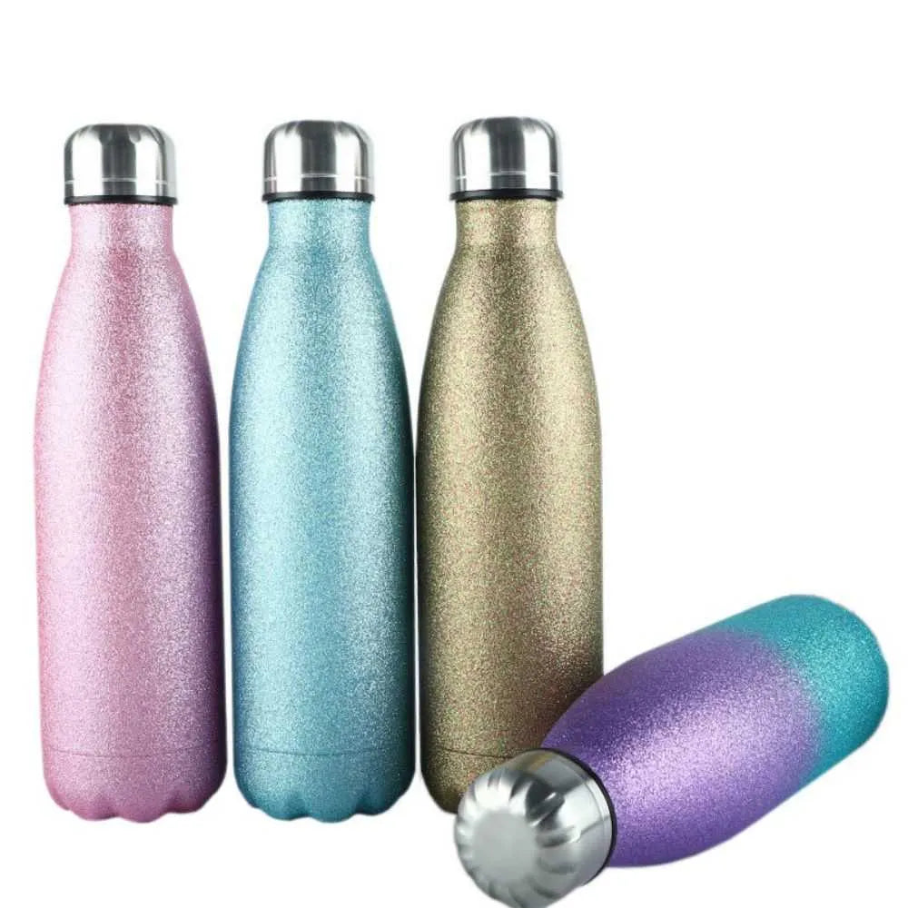 Double Wall Stainless Steel Glitter Sport Water Bottles