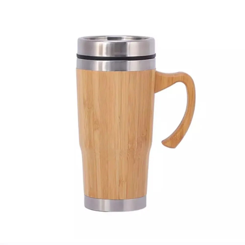 Eco Bamboo Thermos Flask Tumbler with Handle