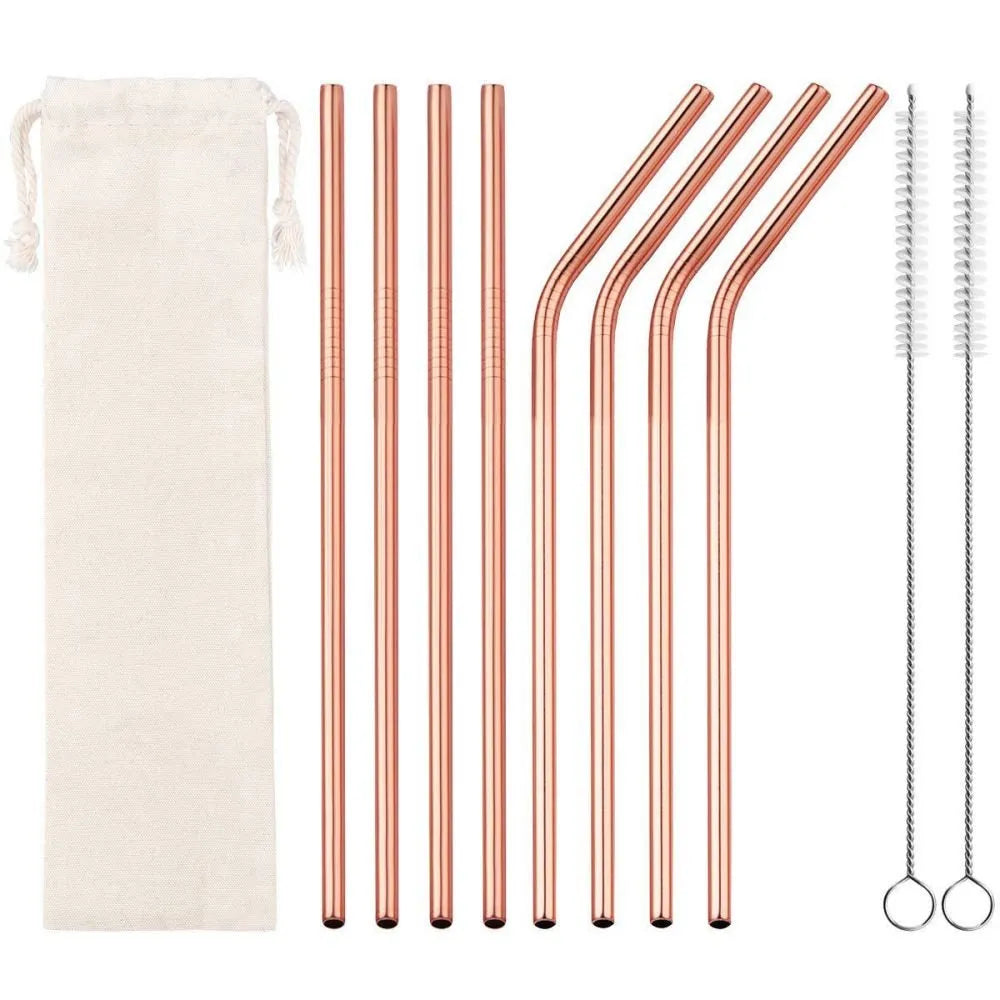 Eco-friendly Reusable Metal Drinking Straws Set