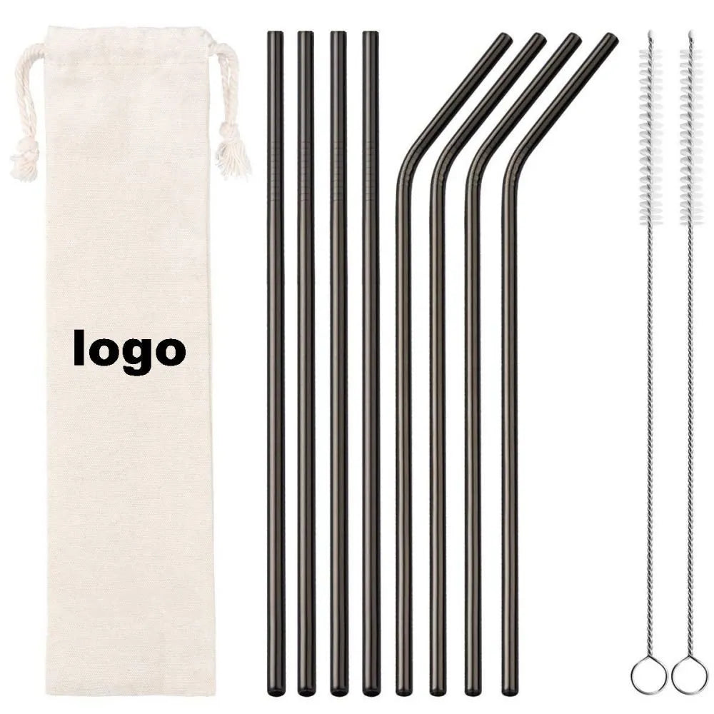 Eco-friendly Reusable Metal Drinking Straws Set
