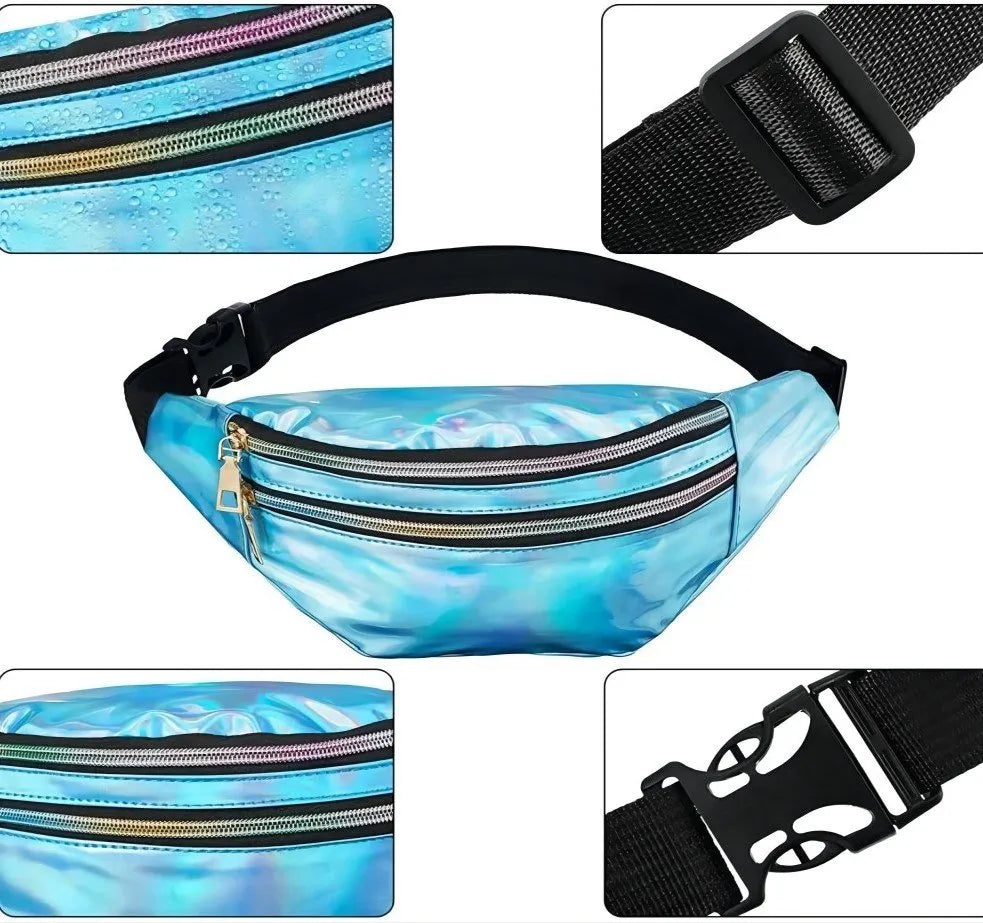 Holographic Waist Fanny Pack with Adjustable Belt