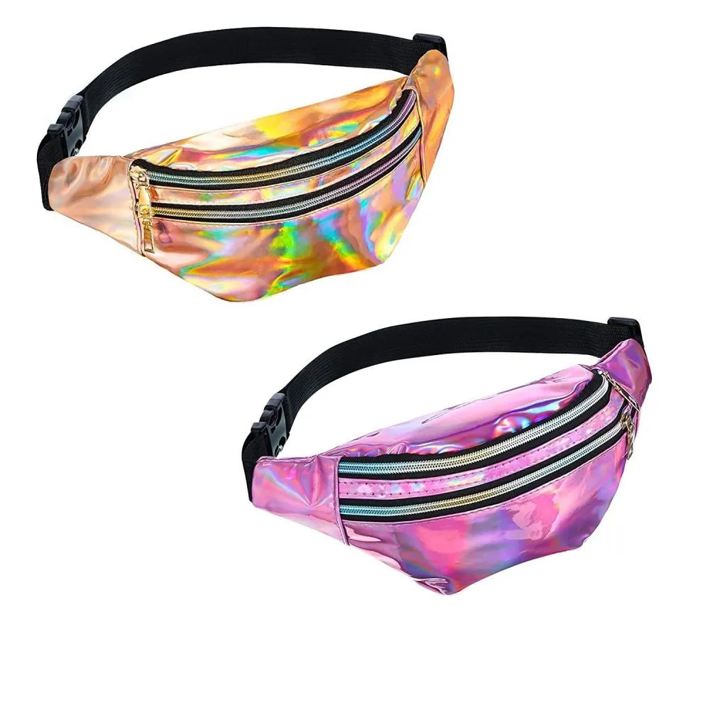 Holographic Waist Fanny Pack with Adjustable Belt