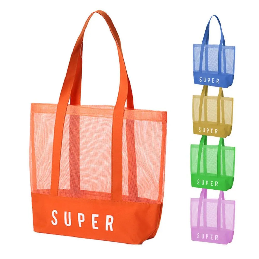 Large Personalized Mesh Tote Beach Bag