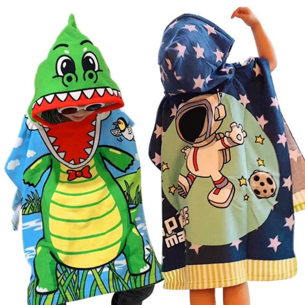 Microfiber Hooded Kids Beach Towels