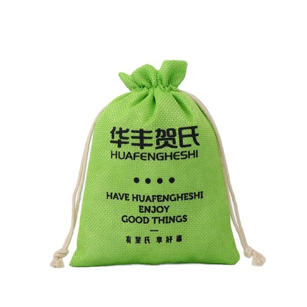 Natural Burlap Jute Drawstring Bags