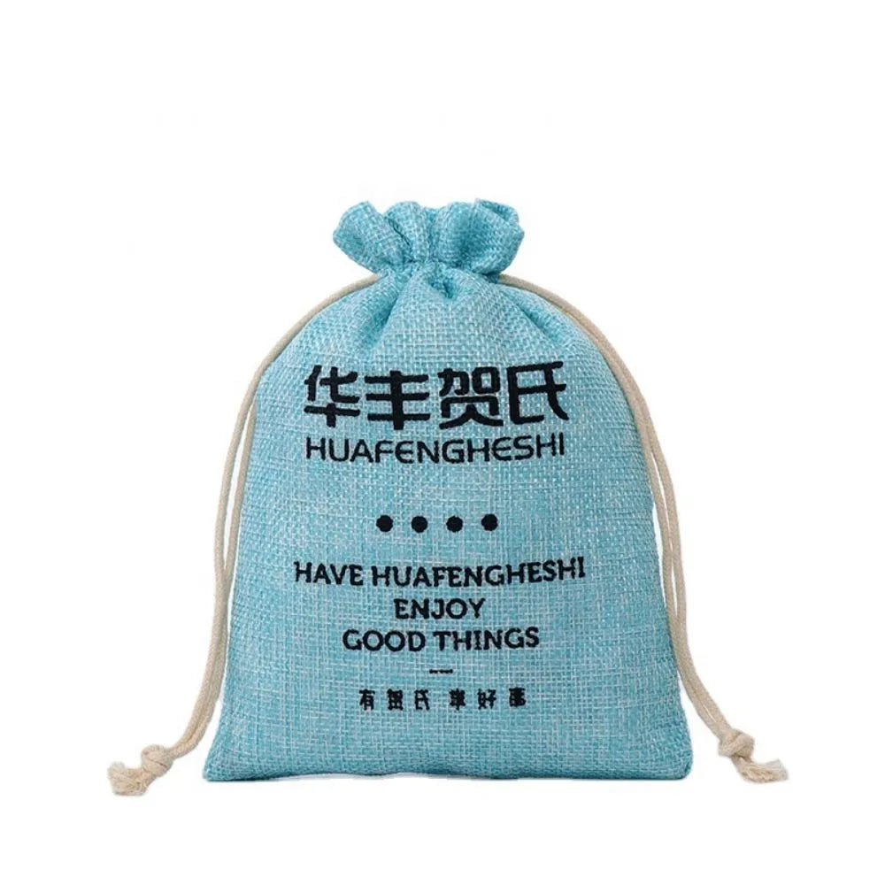 Natural Burlap Jute Drawstring Bags