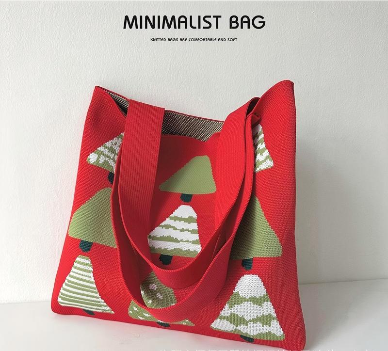 Christmas Gift Bag Knitted Handbag