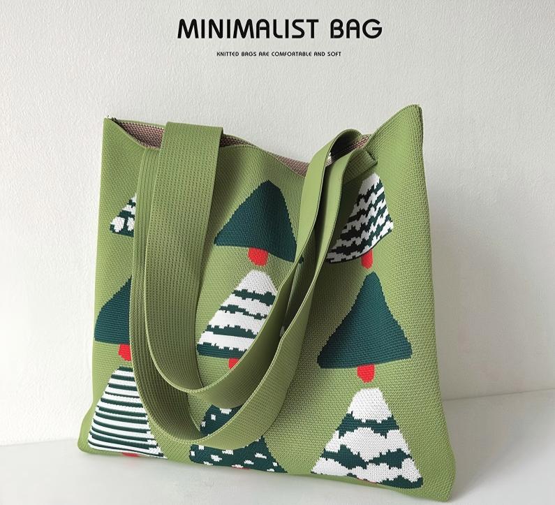 Christmas Gift Bag Knitted Handbag