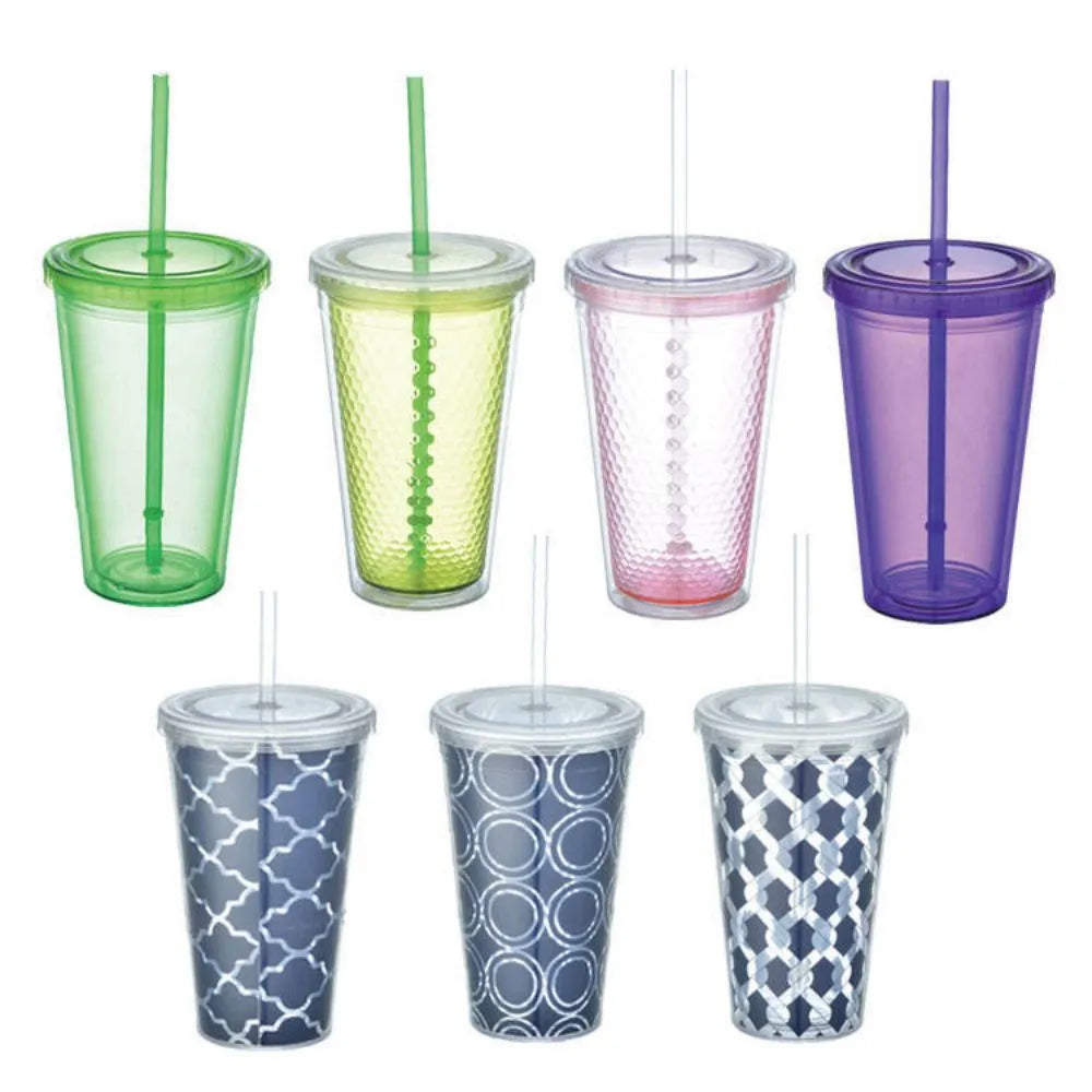 Reusable Plastic Cups With Lids And Straws