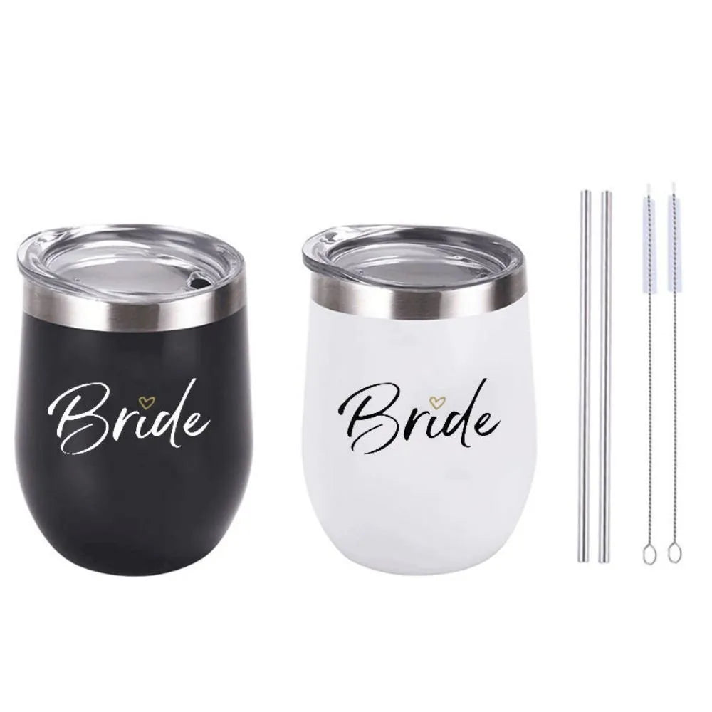 12oz Stainless Steel Egg Shaped Wine Tumbler Mugs