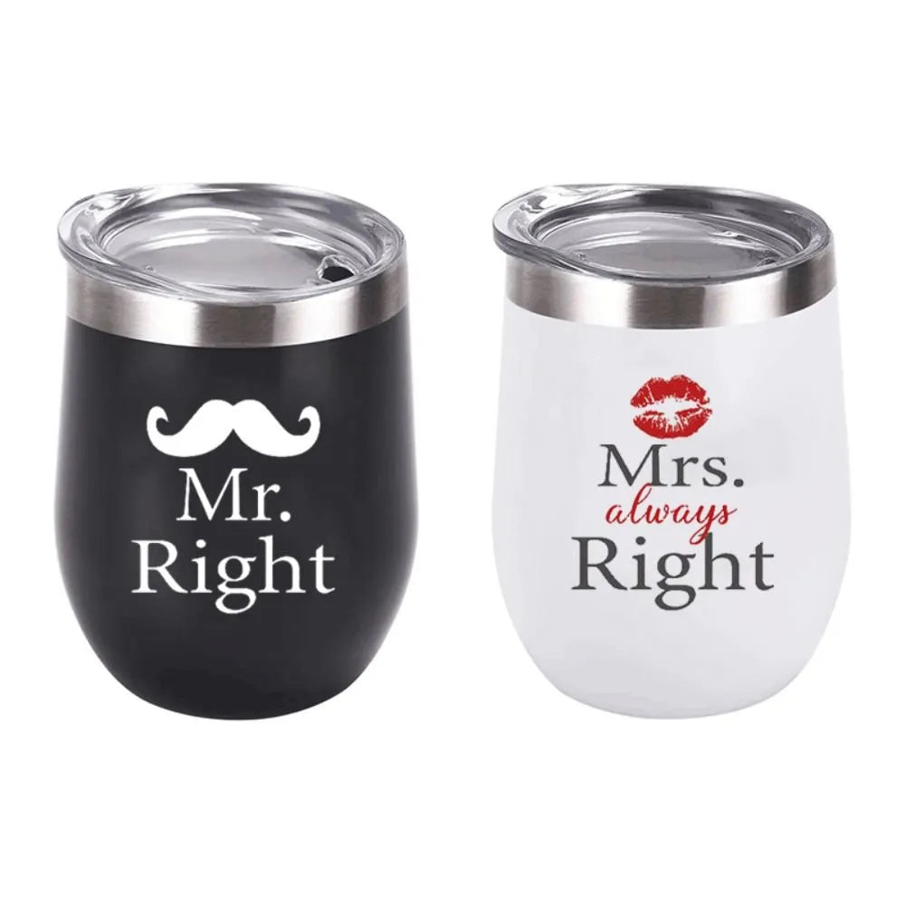12oz Stainless Steel Egg Shaped Wine Tumbler Mugs