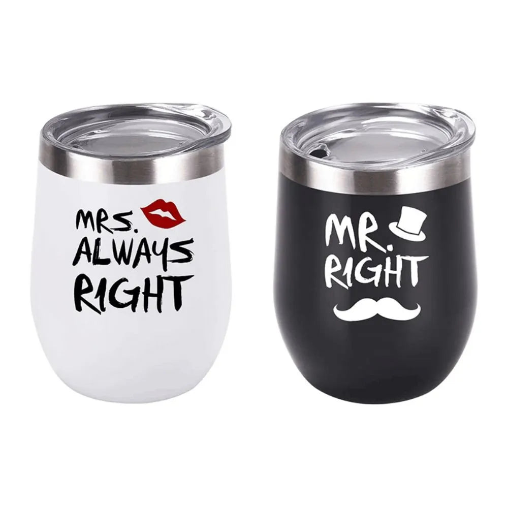12oz Stainless Steel Egg Shaped Wine Tumbler Mugs