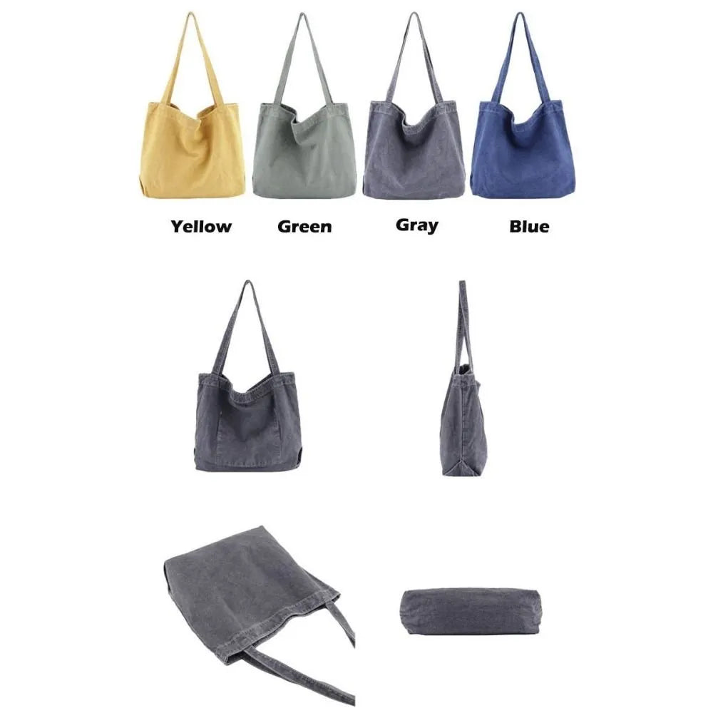 Vintage Canvas Shoulder Tote Bag