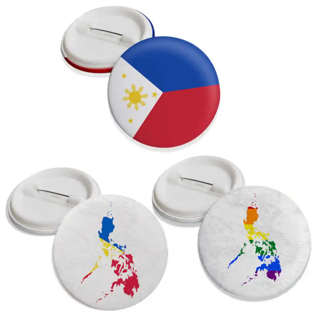Custom Printed Clear Fashion Aluminum Plated Pin Button Badge