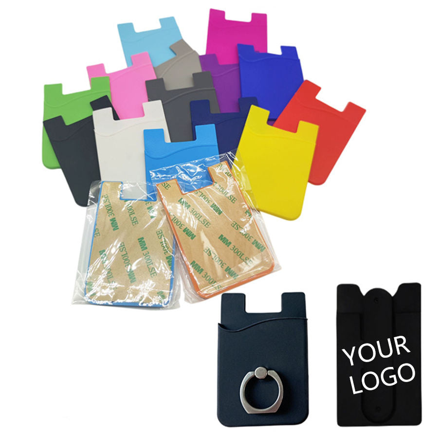 Adhesive Custom logo Silicone Mobile Phone Card Holders