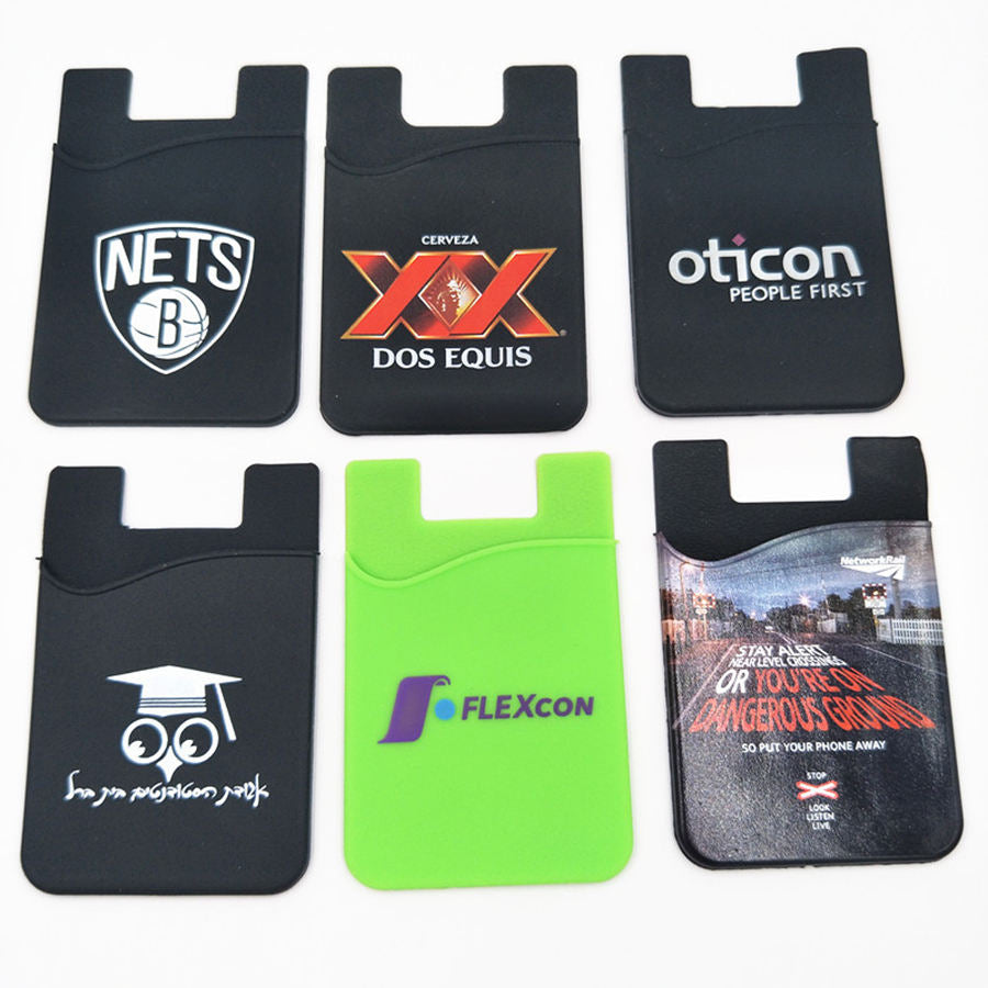 Adhesive Custom logo Silicone Mobile Phone Card Holders