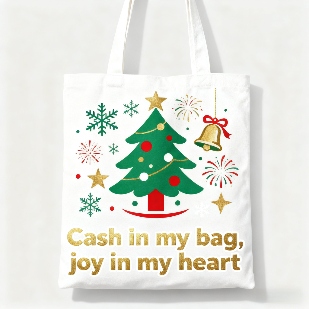 Custom Canvas Totes: Carry the holiday spirit wherever you go! Spacious, eco-friendly, and perfect for custom prints—great for shopping, work, or weekend outings.