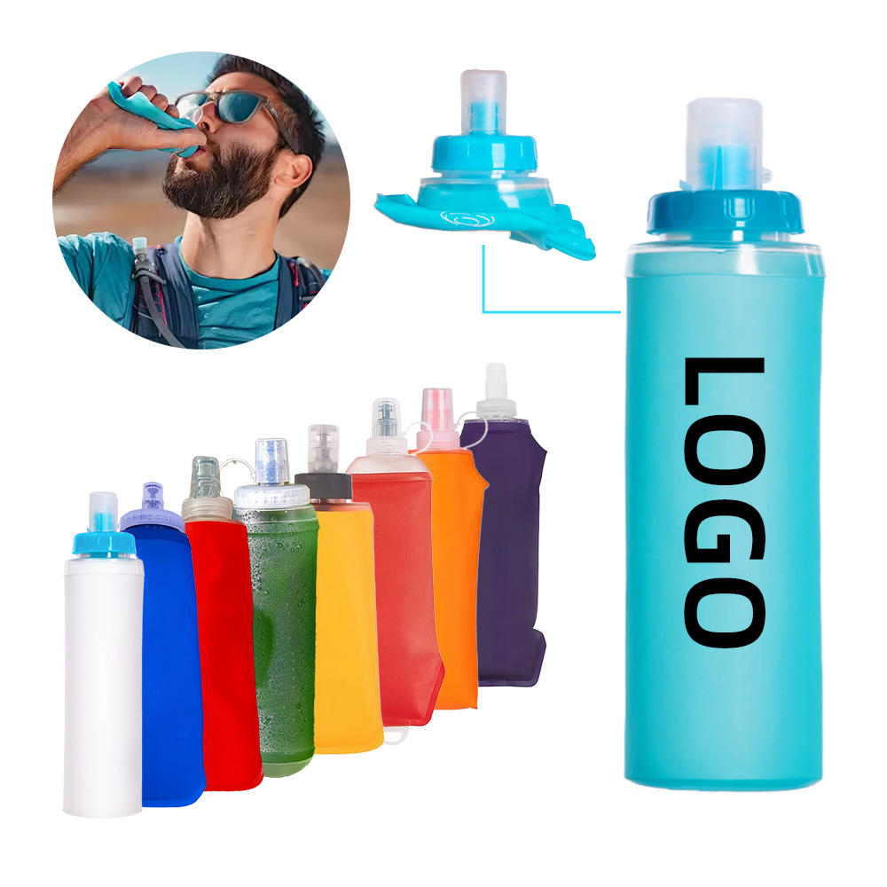Customized Foldable TPU Water Bottle Soft Flask for Running Race