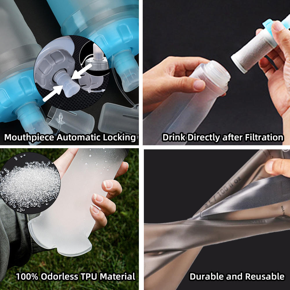 Customized Foldable TPU Water Bottle Soft Flask for Running Race