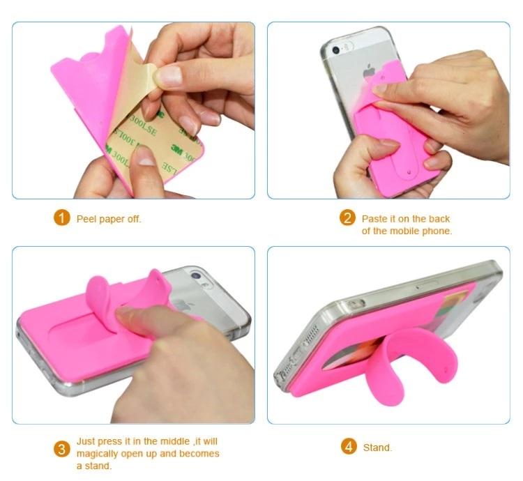 Adhesive Printed logo Card Holder Sticker Bracket for Phones
