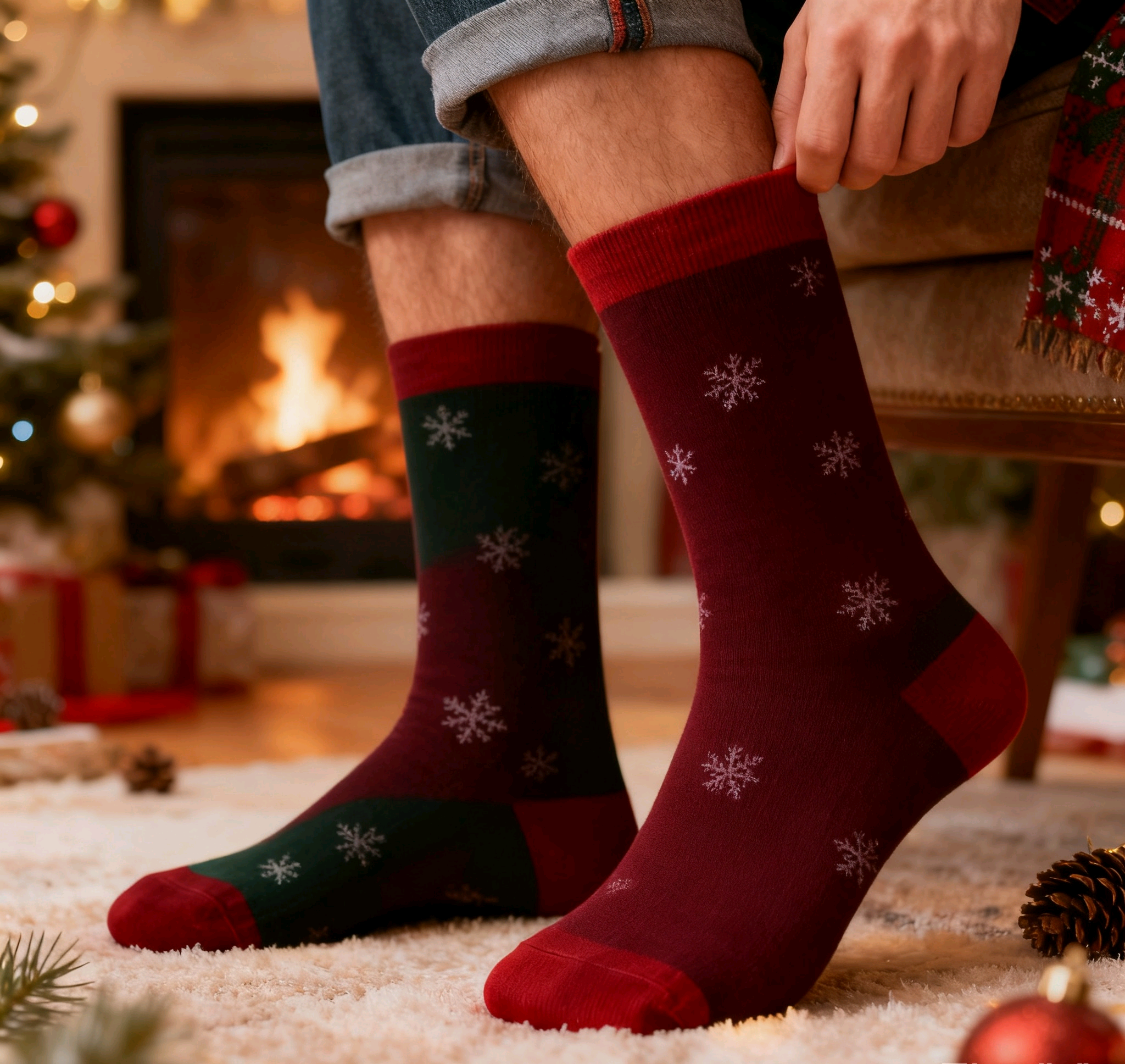 Festive Patterned Socks: A fun and quirky gift! Step into the season with cozy socks featuring custom designs or merry messages.