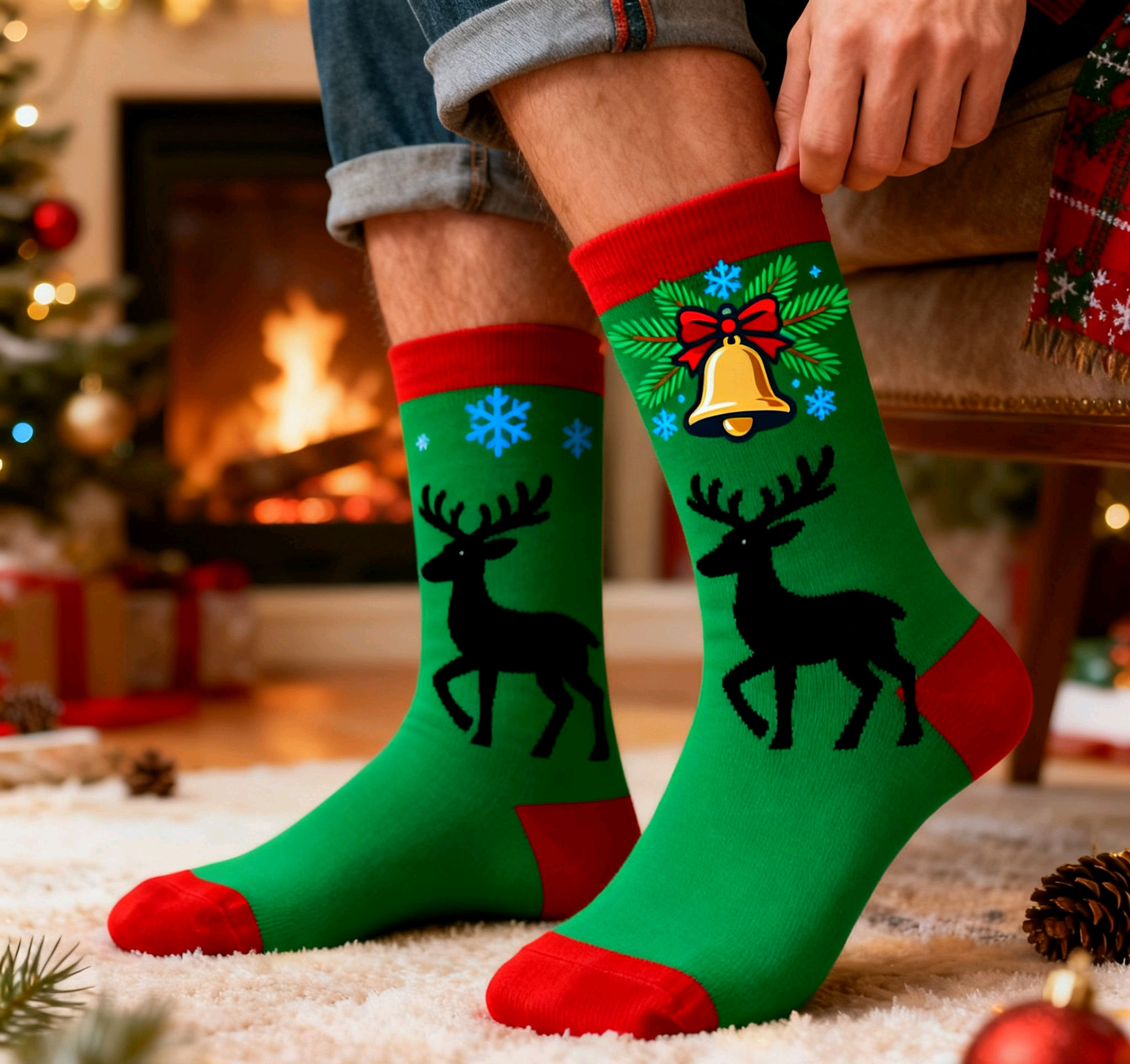 Festive Patterned Socks: A fun and quirky gift! Step into the season with cozy socks featuring custom designs or merry messages.