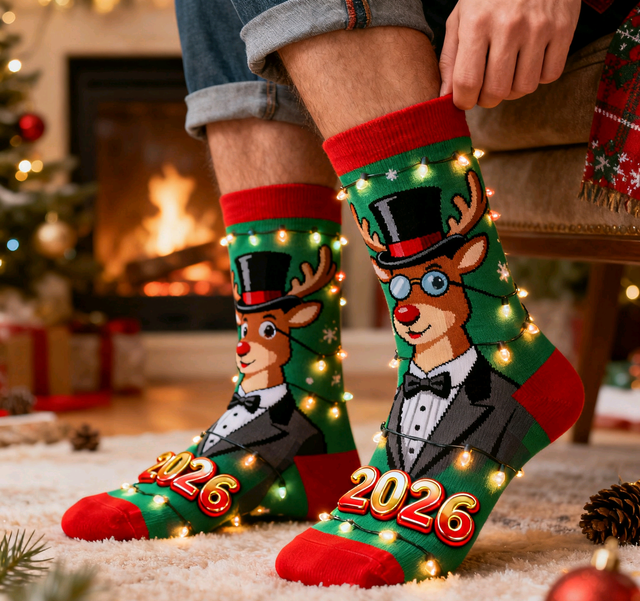Festive Patterned Socks: A fun and quirky gift! Step into the season with cozy socks featuring custom designs or merry messages.